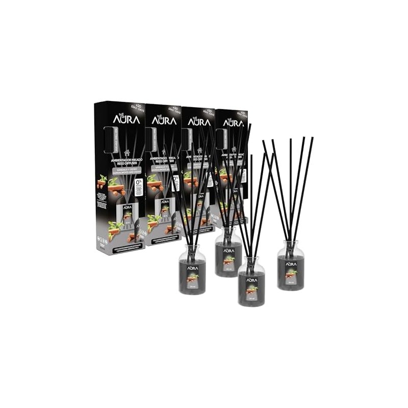 Aura Mikado 4Pack Sandalo y Cedro 30ml