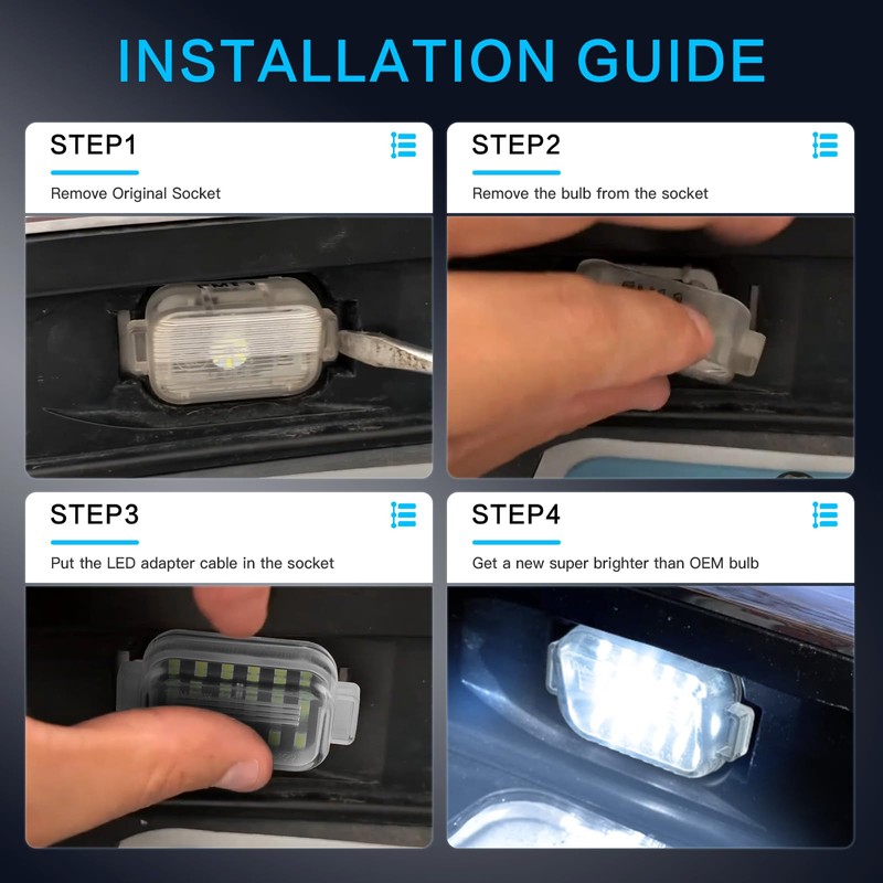 litzland LED License Plate Light Tag Light Compatible with Mazda