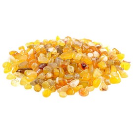 WAYBER Natural Yellow Agate Pebbles, 1 Lb/460g Decorative Rocks Non-Toxic Crystal Stone Irregular Quartz Gemstone Crushed Pieces Tumbled Stone Chips for Jewelry Making/Home Decoration