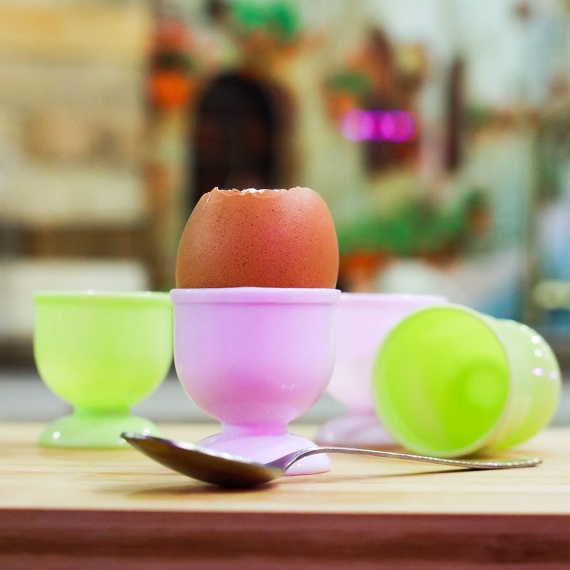 Egg Cups Set of 4, Lightweight Boiled Egg Holders Great
