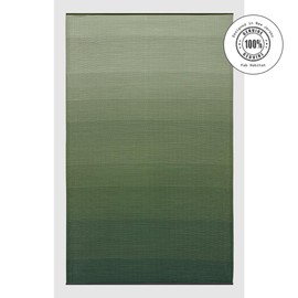Fab Habitat Ombre Outdoor Rug - Waterproof, Fade Resistant, Crease-Free - Premium Recycled Plastic - Striped - Patio, Porch, Deck, Balcony - Big Sur - Green - 4 x 6 ft