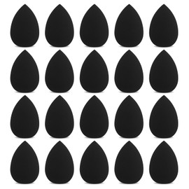 WLLHYF Pack of 20 Mini Makeup Sponge Beauty Blender Soft Powder Puffs Colourful Pressed Puffs for Mineral Powder Cosmetics Loose Powder Body Powder Wet Dry Foundation Beauty Tool (Black)