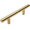 Cosmas 305-030BB Brushed Brass Cabinet Hardware Euro Style Bar Handle