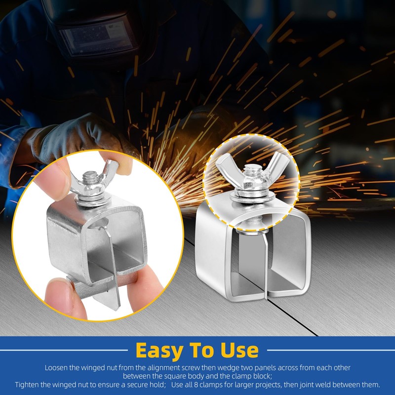 Glarks 8pcs 27.3 x 55mm Butt Welding Clamps, Auto Body