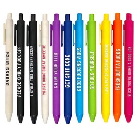 ZDSFSD 22Pcs Swear Word Daily Pen Novelty Pen Dirty Cuss Word Pens for Each Day of The Week Funny Gift