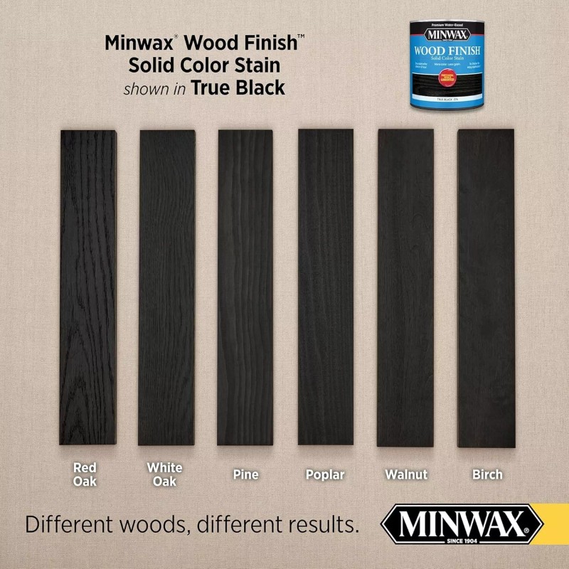Minwax 10851 True Black Wood Finish Water-Based Solid Color Stain