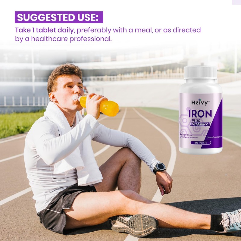 Heivy Ferrous Sulfate 325mg (Iron 65mg), High Potency Iron Supplement