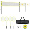 Patiassy Professional Volleyball Badminton Combo Set Net w/Net Adjustable Poles