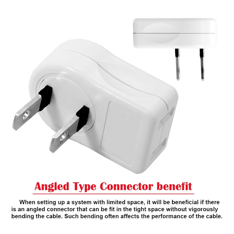 Cablecc NEMA 1-15P USA Outlet Saver Power Extension Adapter 2-Prong
