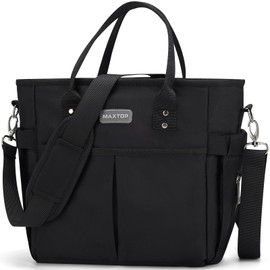 MAXTOP Lunch Bag Women for Work Insulated Thermal Lunch Box for Men with Wide-Open Pocket Reusable Leakproof Cooler Bags with Removable Shoulder Strap for Teacher Nurse Office Picnic Travel XL-Black