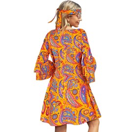 Beafaeur Beafaeur Hippie kostüm Damen 70er Jahre (Gelb, 3XL)