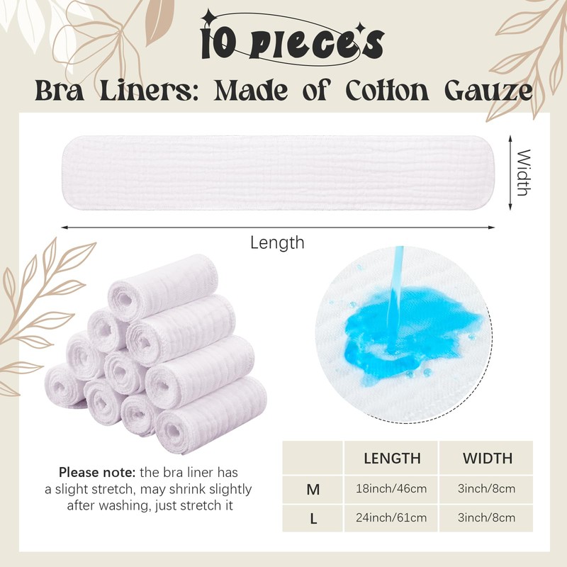 Toulite 10 Pcs 6 Layer Bra Liner Sweating, Cotton Sweat