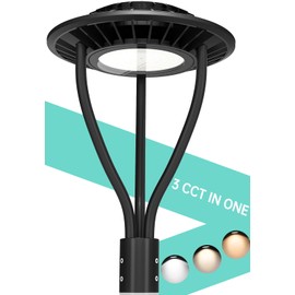 OPENLUX 100W Led Post Top Light with Photocell ETL DLC Listed 3000K/4000K/5000K Adjustable 14000Lm IP65 Waterproof Outdoor Pole Light Fixture for Garden Yard Street Lighting