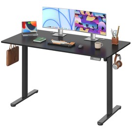 DEVAISE 55 X 28 Inches Electric Standing Desk,Height Adjustable Stand up Desk for Home Office, Ergonomic Sit to Stand Desk with Phone Holder,Black