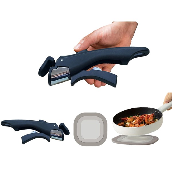Removable Handle Black with Magnetic Pot Mat, Detachable Handle for
