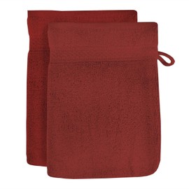 Soleil d'ocre Lagoon Much of 2 Toilet Gloves Cotton Brick 16 x 21 cm