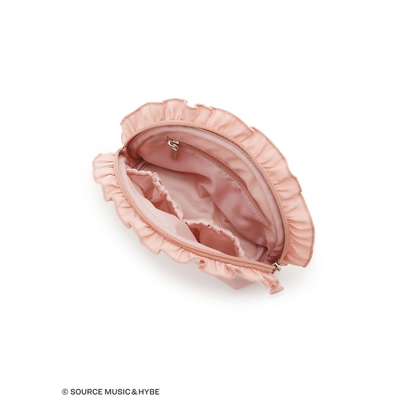 Gelato Pique PWGG251730 LE SSERAFIM Satin Ruffle Pouch, red, One