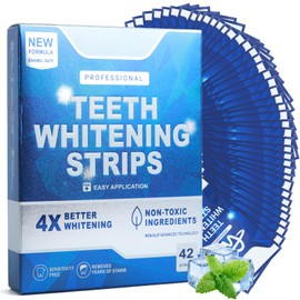 Teeth Whitening Strips, Fast Teeth Whitening 21-Day Treatments(42 Strips), Professional Teeth Whitening Kit, Enamel-Safe, Gentle Effective Removes Coffee, Wine & Smoke Stains,Safe for Sensitive Teeth
