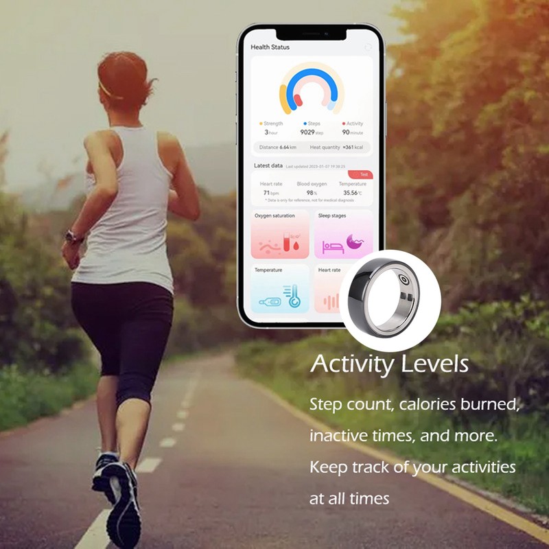 Smart Health Ring Bluetooth Health Tracker Ring Blood Oxygen Monitoring