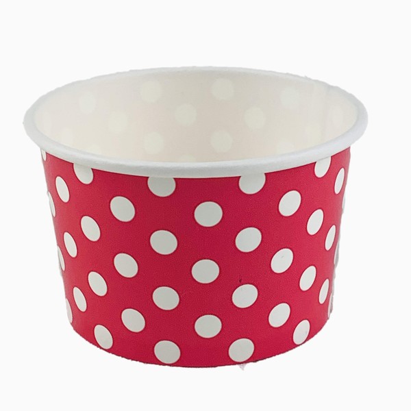 Worlds Paper Ice Cream Cups Polka Dot Paper Yogurt Cups 4oz Pink 50 pack