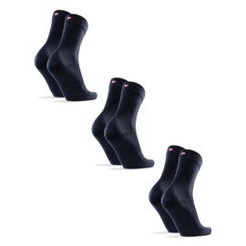 DANISH ENDURANCE 3-Pack Merino Wool Dress Socks, Breathable & Sweat-Wicking Crew Socks for Men & Women, Navy Blue, US Women 11-13 // US Men 9.5-12.5