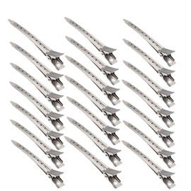 30PCS 3.5 Inch Duck Bill Hair Clips Metal Alligator Curl Clips Sectioning Clips with Holes, Crocodile Clips Hair Styling Clips for Salon and Women Girls Accessories