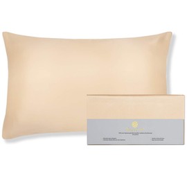 BEAUTY OF ORIENT - 25 Momme, 100% Pure Mulberry Silk Pillowcase for Hair and Skin, Natural Hypoallergenic Silk Pillow Case, Best for Beauty Body and Sleep (Standard - 20" x 26", Champagne)