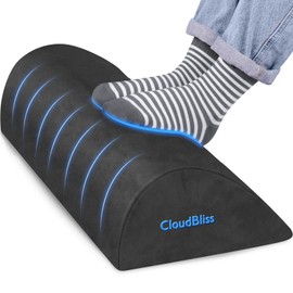 CloudBliss Foot Rest for Under Desk at Work,Office Desk Accessories with Soft Foam and Washable Removable Cover, Foot Stool for Office, Car, Home to Foot Support and Relax Ankles, Gray, Long