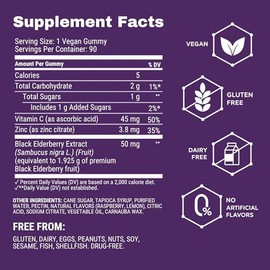 Sambucol Elderberry Gummies - Immune Support Supplement for Adults & Kids with Vitamin C & Zinc, Sambucol Elderberry are High in Antioxidants, Gluten 