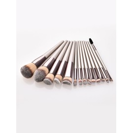 14pcs Champagne Makeup Brush Set Kit Pouch Bag Brushes Cosmetic Eyebrow Shadow