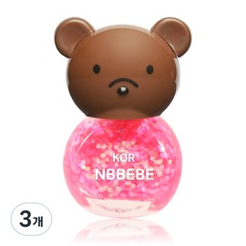 Enbebe children's nail polish, bling pink, 3 pieces / 엔비베베 아동용 매니큐어, 블링핑크, 3개