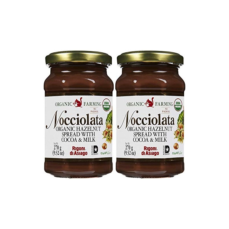 Nocciolata Organic Hazelnut Spread, 9.52 oz Pack of 2