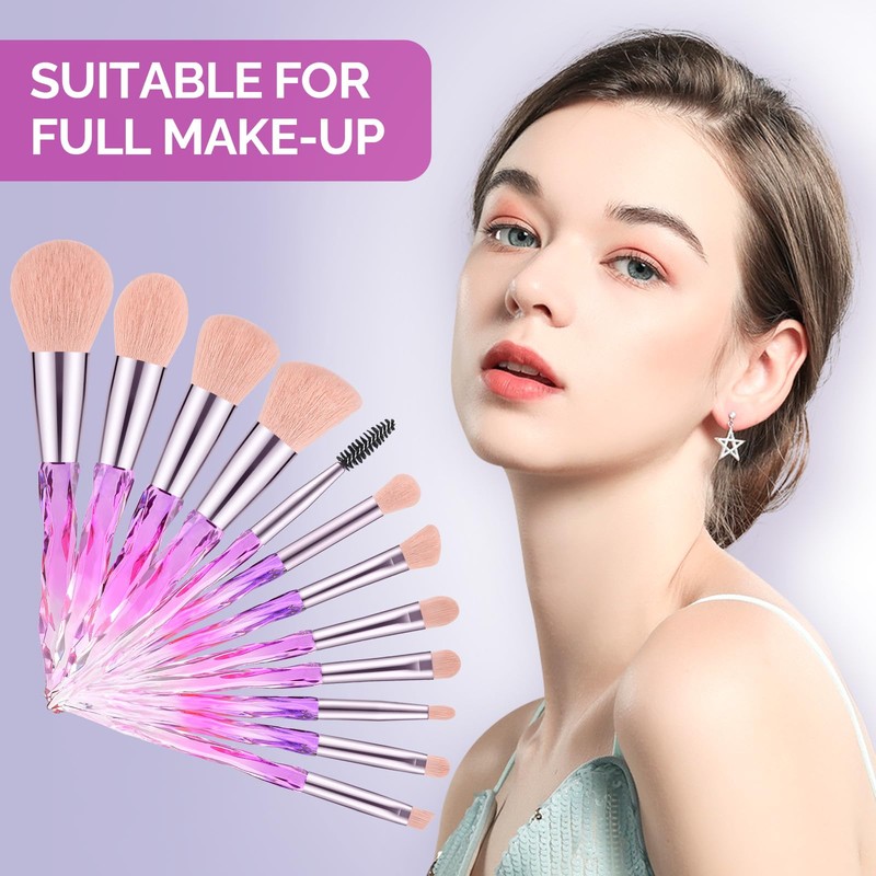 DUAIU Makeup Brushes,12pcs Professional Make Up Brush Set Premium Synthetic