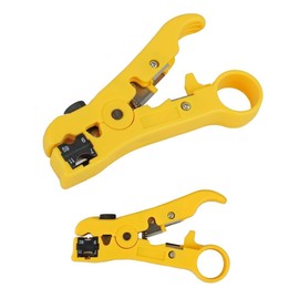 tsnetworks Cable Stripper for Coaxial Cable, Antenna Cable, Data Cable, Cat.5 - Cat. 8 Installation Cable, Telephone Cable and Much More Universal Stripping Tool