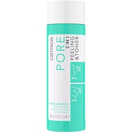 Catrice Pore 2-in-1 Peeling & Toner, Transparent, for Combination Skin, for Blemished Skin, Pore-Refining, Vegan, Microplastic Particles Free, Nanoparticles Free (100 ml)