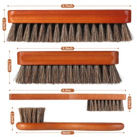 YEHFHSU 4 Pcs Shoe Brush, Boot Brush, Horse Hair Brush for Leather, Shoe Polish Brush, Professional Leather Shoe Care Brushes, Horsehair Shoe Shine Brush Cleaning Brush Care Clean Dauber Applicators