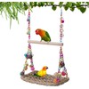 LimCryspp Seagrass Woven Bird Hammocks with Wooden Stands, Tiger Skin/Phoenix/Cone