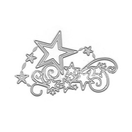 Labriciyon 1Pc Silver Star Cluster Edge Cutting Dies for Card Making, Scrapbooking Die-Cuts, Die-Cutting and Embossing
