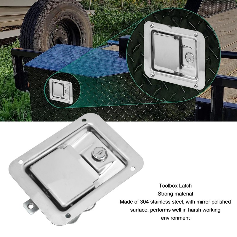 Toolbox Latch Flush Mount Locking Paddle Latch with 2 Keys