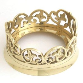 Brass 3" Victorian Pillar Candle Holder, Wine Bottle Coaster. - Set of 2