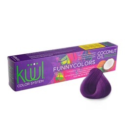 KÜÜL - Color System Funny Colors Tinte Semipermanente Cabello Color Violeta 90 ml, con Aceite de Coco, Filtro UV y Colágeno, Prolonga Intensidad del Color, Aporta Hidratación, Brillo y Sedosidad