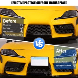 Front License Plate Mount Bracket Replacement Fit for Toyota Supra GR A90 A91 MK5 2019-2026, ABS Front Bumper License Plate Frames Holder, License Plate Trim Base Replacement Kit