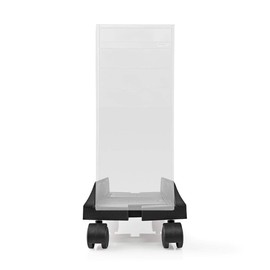 Carrello per computer NEDIS con larghezza regolabile su 4 ruote girevoli bloccabili, supporto per PC in metallo e plastica