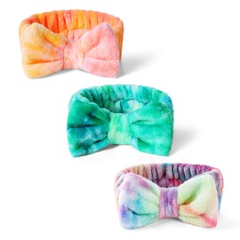 LADES Teen Girls Fuzzy Skincare Headband - Face Washing Hair Band Terry Cloth Headbands for Washing Face