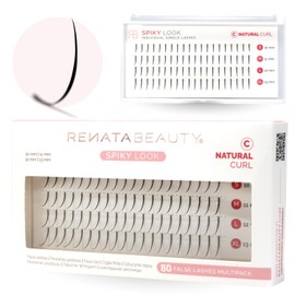 Renata Beauty Spikes Eyelash Extensions - 3 Sizes Individual Eyelashes 11/12/13 mm - Synthetic Individual False Eyelashes - Eyelash Extension Matt Black - Fake Lashes Set of 80