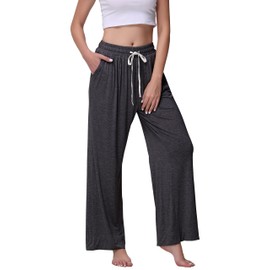 Veseacky Women's Lounge Pants Wide Leg Sweatpants Women Dark Yoga Pants Women Palazzo Pants for Women Petite Mix Grey S