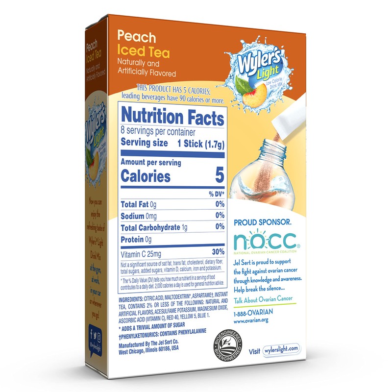 Wyler's Light Peach Iced Tea Singles To Go Drink Mix,