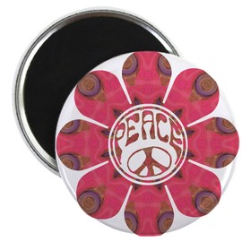 CafePress Peace Flower Affection 2.25 Magnet (10 Pac 2.25" Round Magnet (10 pack)
