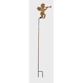 Worth Imports 7" Iron Angel on 31" Yard Stake, Brown