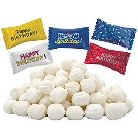 Happy Birthday Buttermints, Mint Candies, After Dinner Mints, Butter Mint Candy, Fat-Free, Kosher OU-D, Individually Wrapped (55 Pieces)